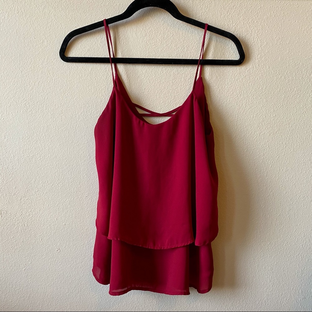 Red Cami Blouse, unknown brand, size medium